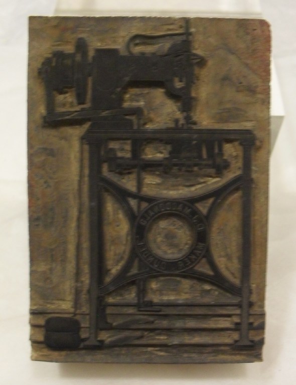 Relief printing block of sewing machine on stand DUNIH 284.2