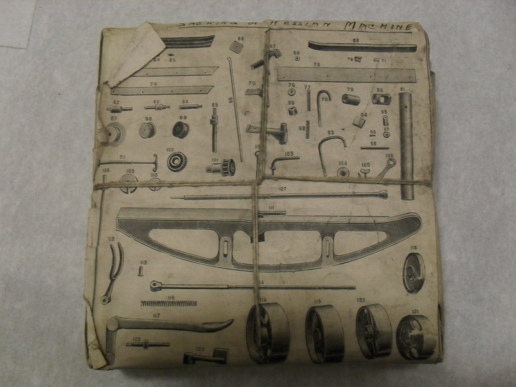 Wrapped printing block of parts of a sacking or hessian machine DUNIH 284.104
