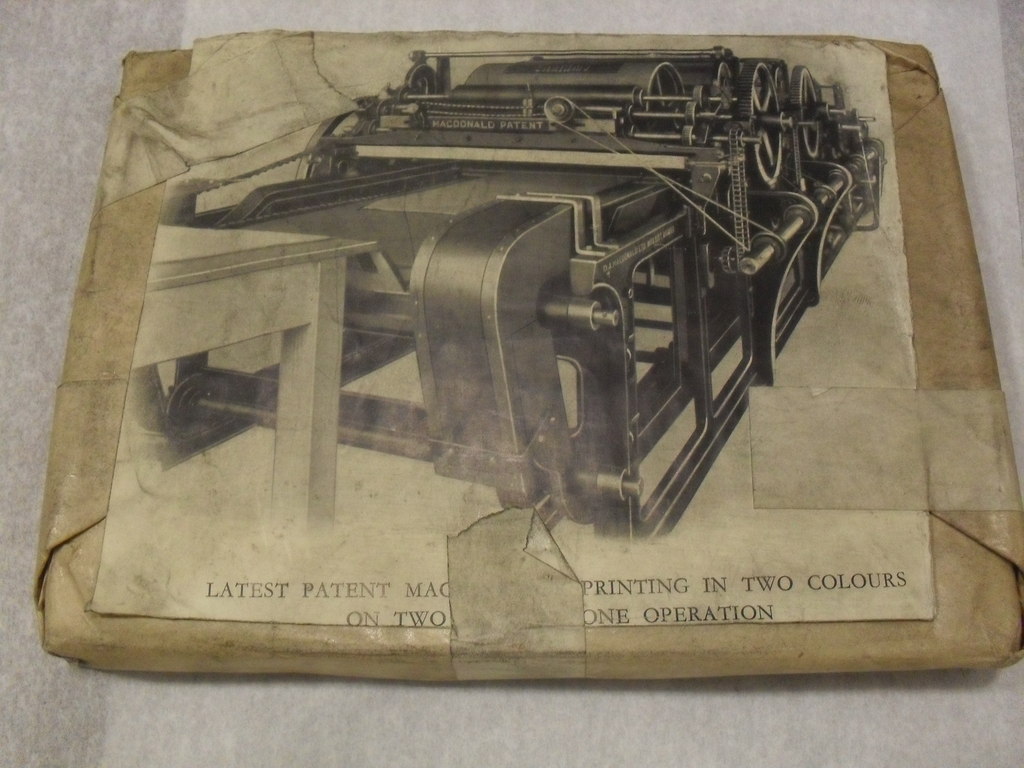 Wrapped printing block of patent machine DUNIH 284.109