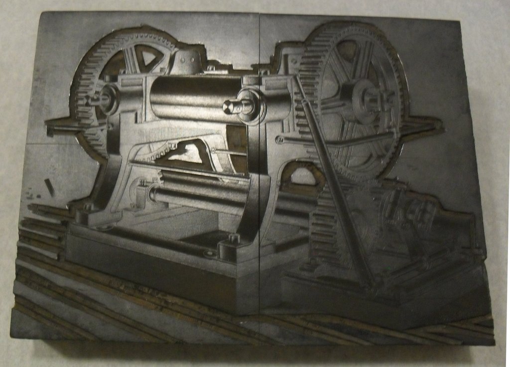 Photogravure printing block of unidentified machine DUNIH 284.136