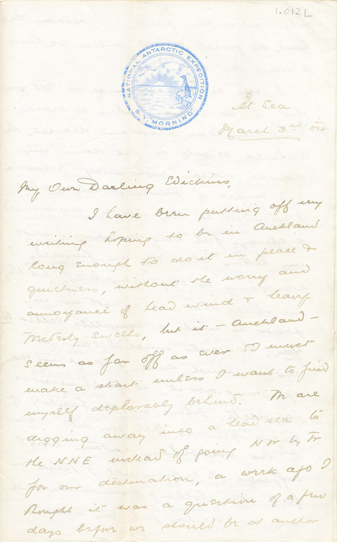 Letter from William Colbeck to Edith Robinson DUNIH 1.012