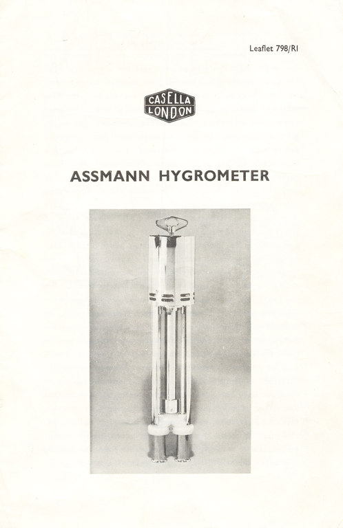 Leaflets describing a Asmann Hygrometer DUNIH 246.2