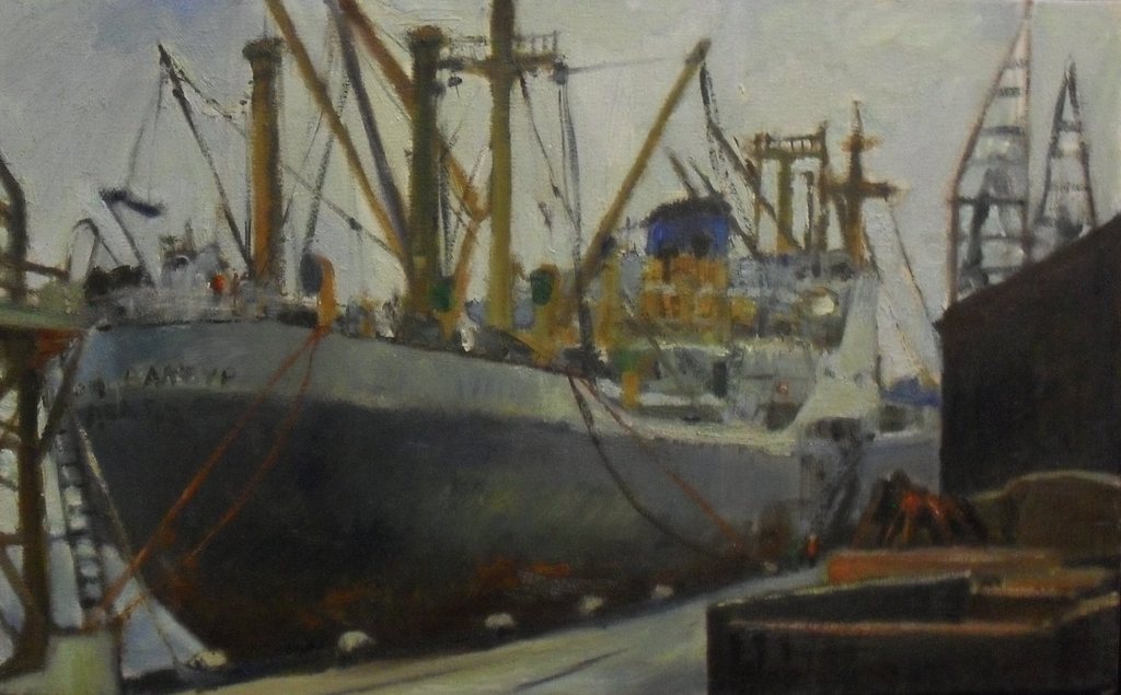 'Jute Ship' by Allan Beveridge, dated 1977 DUNIH 2016.7.6