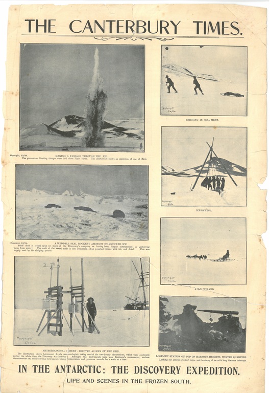 Newspaper cutting showing different images of the Antarctic Expedition 1901-4 DUNIH 2016.30.44.1