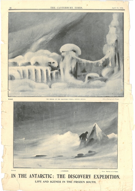 Newspaper cutting showing different images of the Antarctic Expedition 1901-4 DUNIH 2016.30.44.2