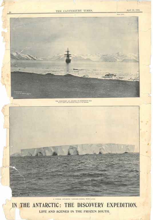 Newspaper cutting showing different images of the Antarctic Expedition 1901-4 DUNIH 2016.30.44.3