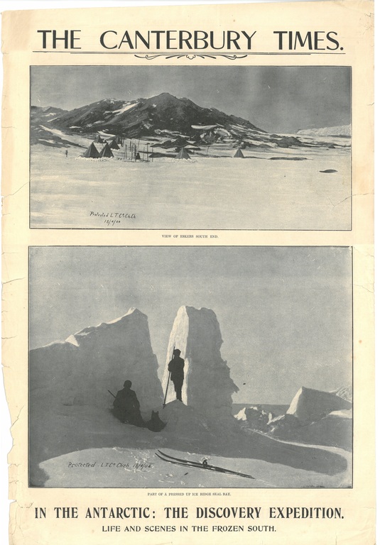 Newspaper cutting showing different images of the Antarctic Expedition 1901-4 DUNIH 2016.30.44.5