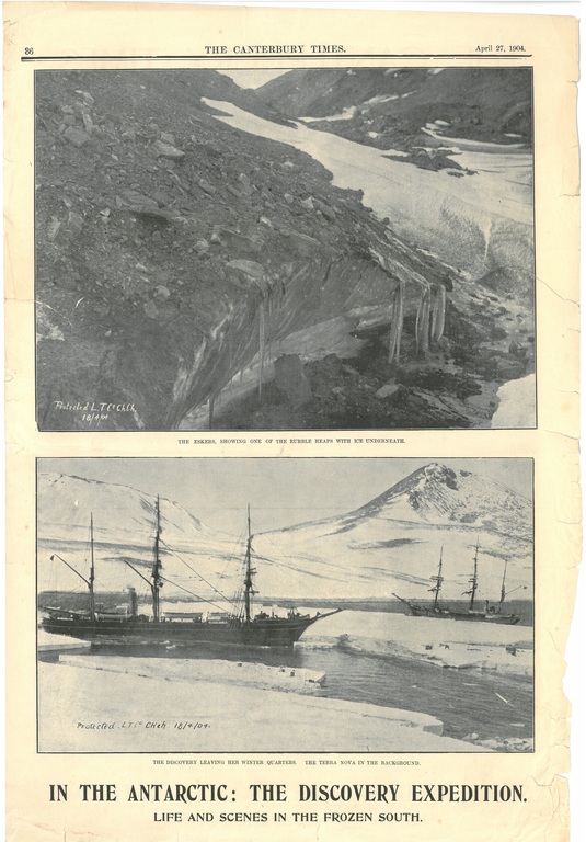 Newspaper cutting showing different images of the Antarctic Expedition 1901-4 DUNIH 2016.30.44.5