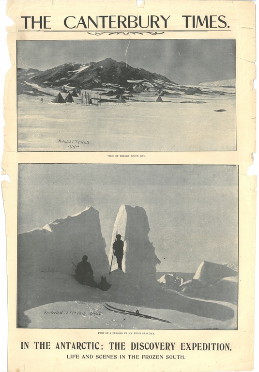 Newspaper cutting showing different images of the Antarctic Expedition 1901-4 DUNIH 2016.30.44.6