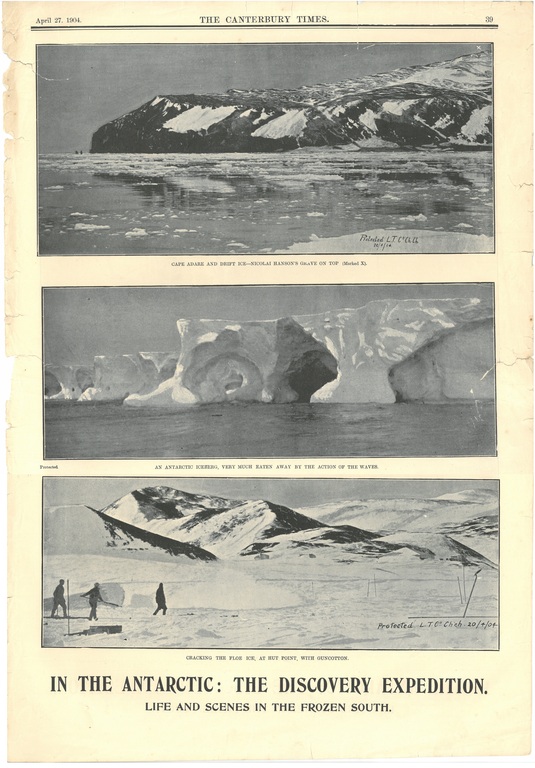 Newspaper cutting showing different images of the Antarctic Expedition 1901-4 DUNIH 2016.30.44.8