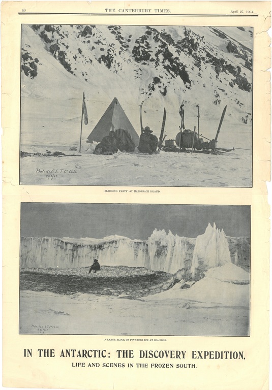 Newspaper cutting showing different images of the Antarctic Expedition 1901-4 DUNIH 2016.30.44.8