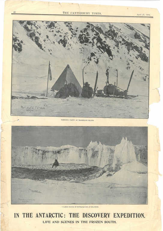 Newspaper cutting showing different images of the Antarctic Expedition 1901-4 DUNIH 2016.30.44.9