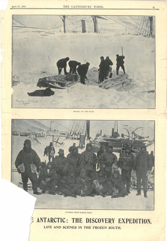 Newspaper cutting showing different images of the Antarctic Expedition 1901-4 DUNIH 2016.30.44.10