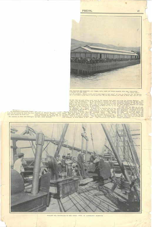 Newspaper cutting showing different images of the Antarctic expedition 1901-4 DUNIH 2016.30.45.15