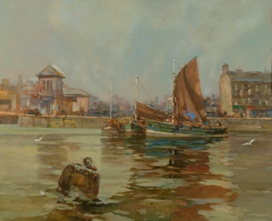 Oil Painting of the Dundee Harbour DUNIH 449.5
