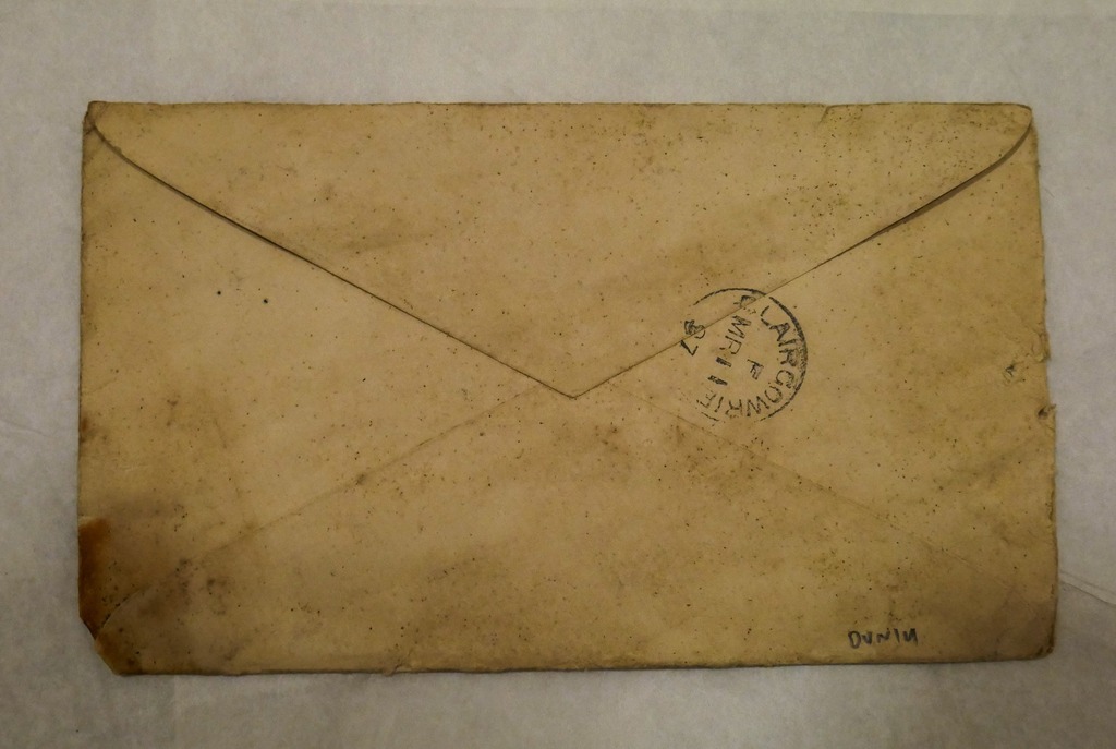 Envelope addressed to Messrs D Grimond and Sons, dated 10th March 1897 DUNIH 2017.1.29.3