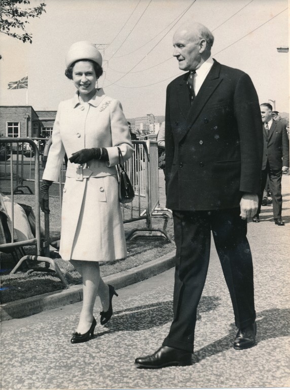 Photograph of the Queen and William Walker, May 1969 DUNIH 2017.16.2.5