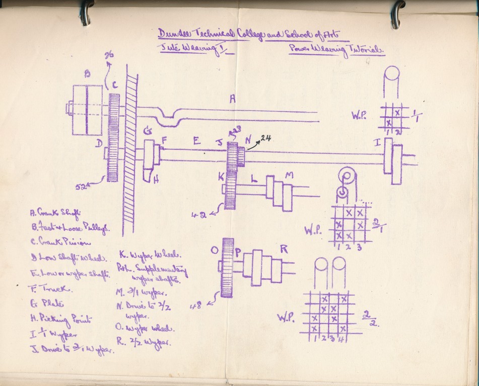 Ring binder belonging to John Donnegan containg weaving notes. DUNIH 2014.15.3