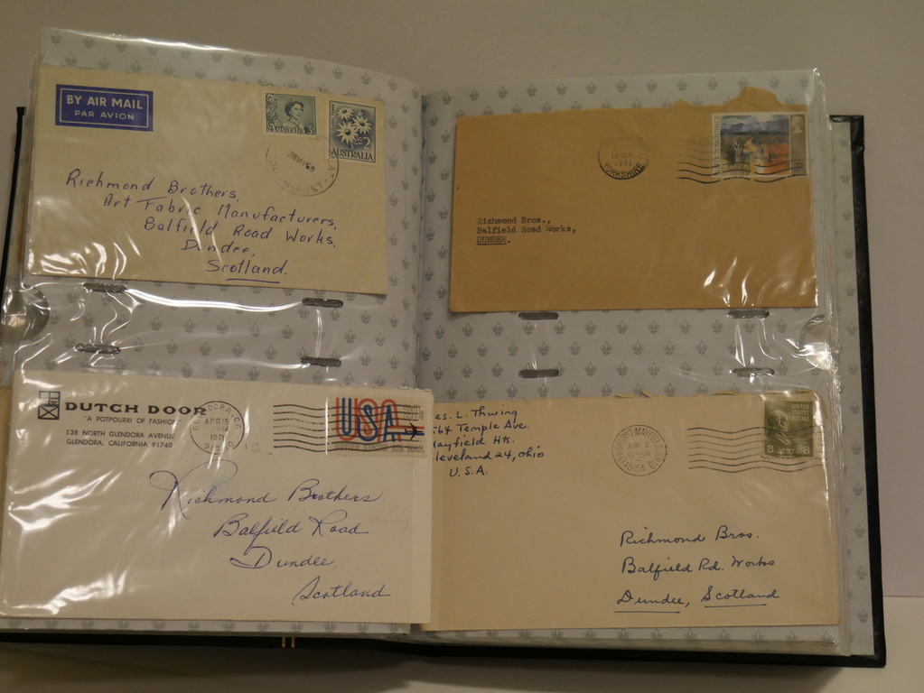 Album of envelopes relating to Glenshee Fabrics DUNIH 2017.19.2