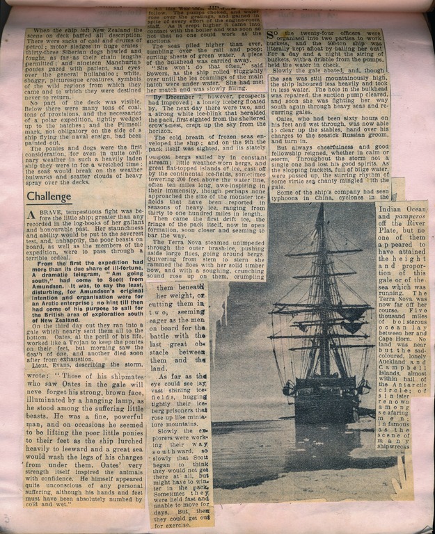 Scrapbook relating to Captain Oates and the Antarctic DUNIH 2017.29