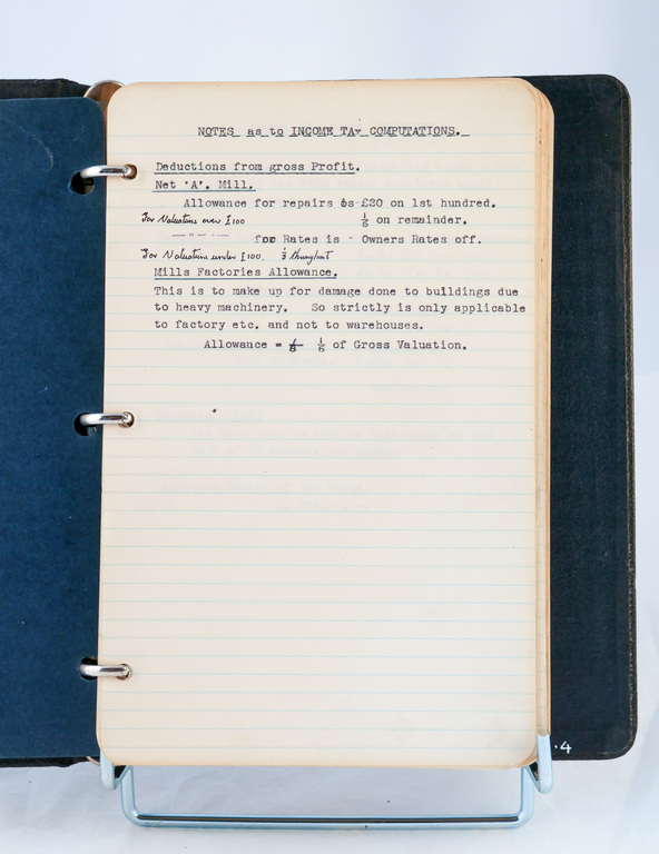 H. & A. Scott Ltd., Notes on Working, Summer 1937 File DUNIH 2009.13.4