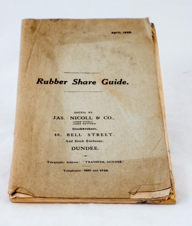 H. & A. Scott Ltd., Rubber Share Guide, April 1920 DUNIH 2009.13.6