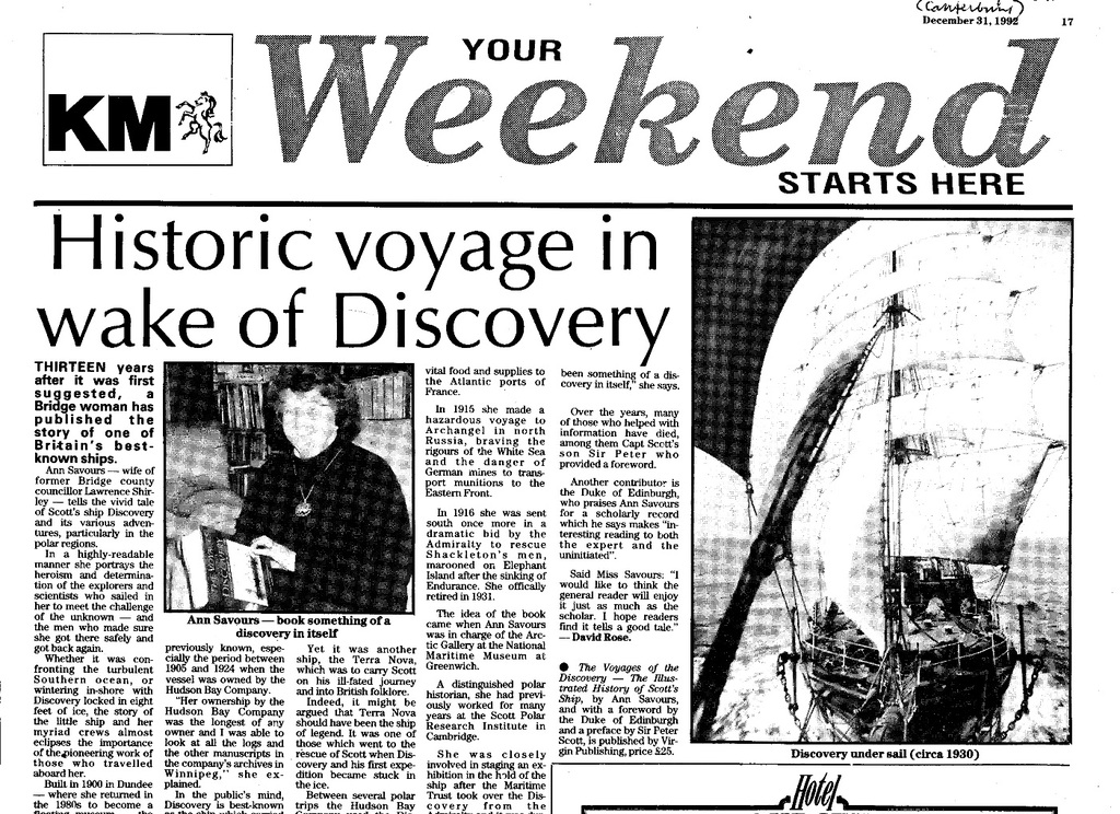 Kentish Gazette 31.12.1992 Dunih 2009.46.1