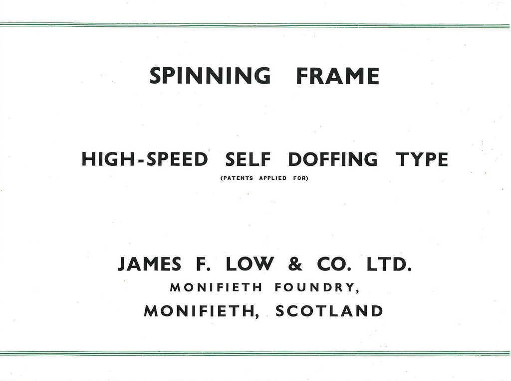 Spinning Frame, High-speed Self Doffing Type DUNIH 2018.2.6