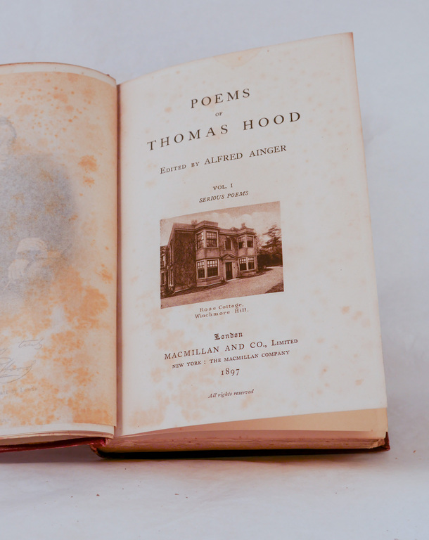 &#39;Poems of Thomas Hood Vol I&#39;- Book part of Discovery 1901-1904  DUNIH 2018.24.9