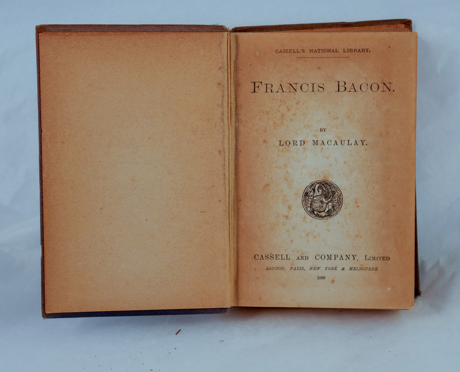 &#39;Bacon, Franklin and Nelson&#39;-Book part of Discovery 1901-1904 library DUNIH 2018.24.21