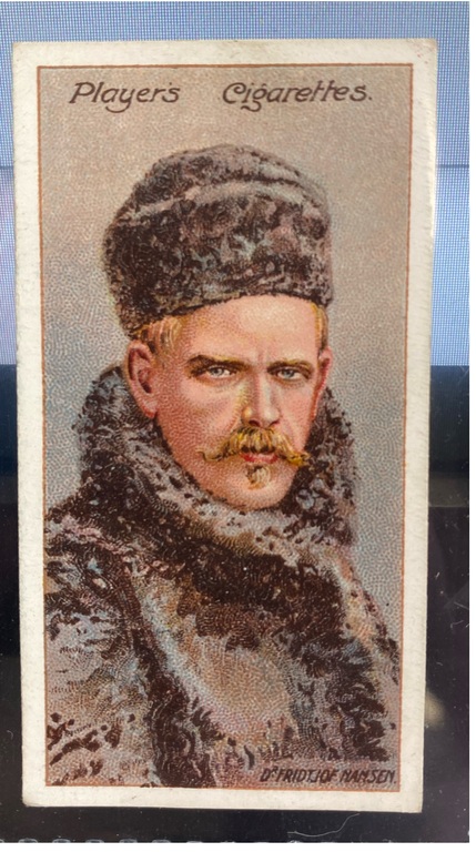 CIGARETTE CARD, first Series no.2 Dr. Fridtjof Nansen, G.C.V.O., F.R.G.S., one of a collection of cigarette cards detailing Polar Exploration DUNIH 2022.18.2