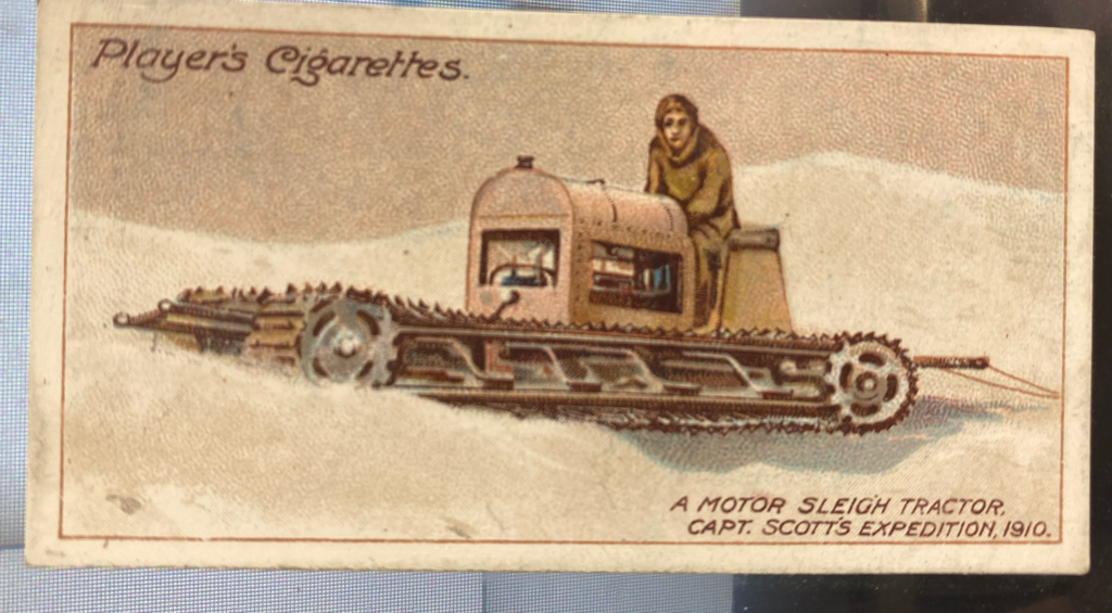 CIGARETTE CARD, first Series no.25 British Antarctic Expedition, 1910, one of a collection of cigarette cards detailing Polar Exploration DUNIH 2022.18.25