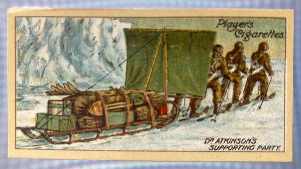 CIGARETTE CARD, Second Series no.17 Dr. Atkinson\'s Supporting Party, one of a collection of cigarette cards detailing Polar Exploration DUNIH 2022.18.42