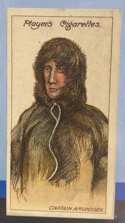 CIGARETTE CARD, Second Series no.22, The Norwegian Antarctic Expedition, 1910-12, Capt. Roald Amundsen, one of a collection of cigarette cards detailing Polar Exploration DUNIH 2022.18.47