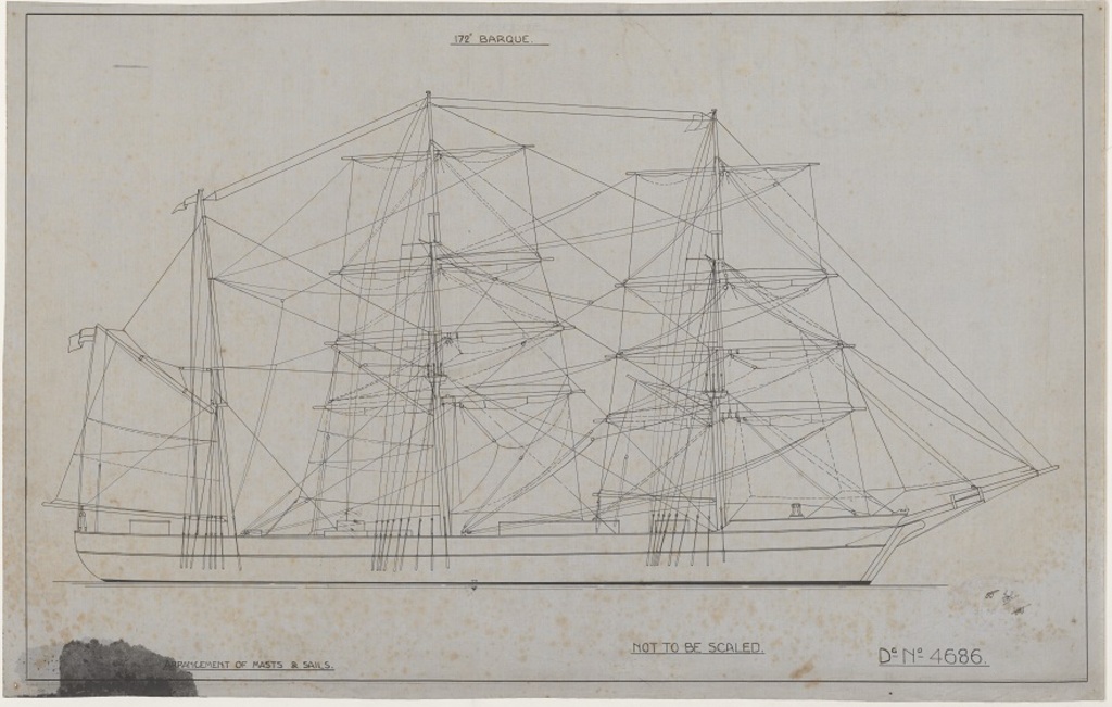 Ship Plan from the Vosper refit of Discovery in 1923. DUNIH 2022.19.1
