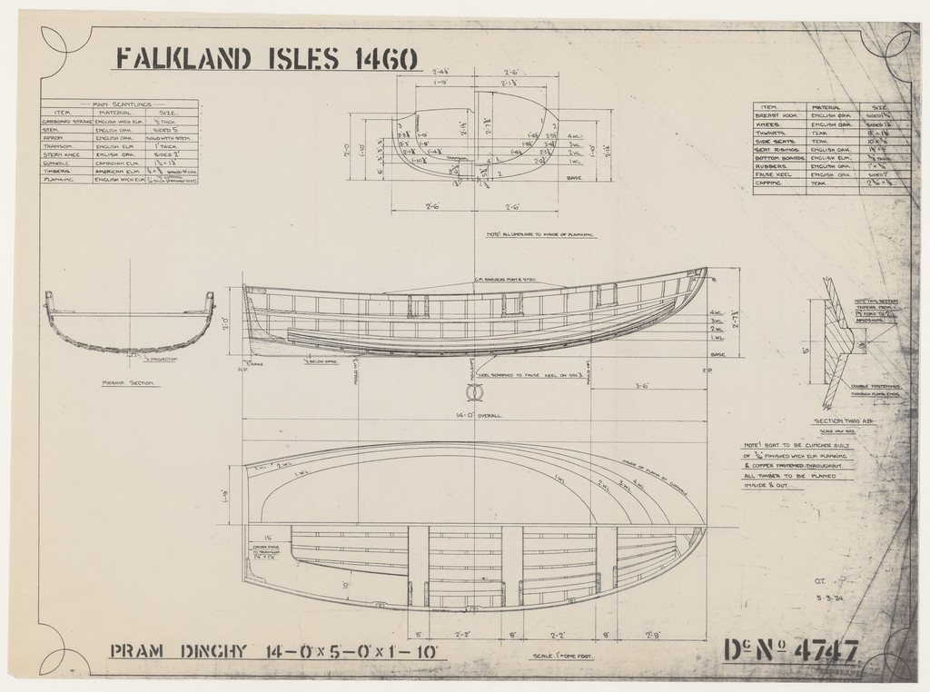 Ship Plan from the Vosper refit of Discovery in 1923. DUNIH 2022.20.1