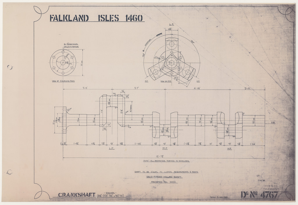 Ship Plan from the Vosper refit of Discovery in 1923. DUNIH 2022.20.3