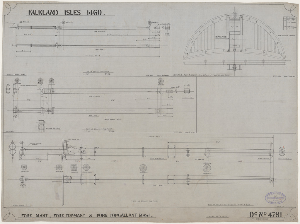 Ship Plan from the Vosper refit of Discovery in 1923. DUNIH 2022.19.29