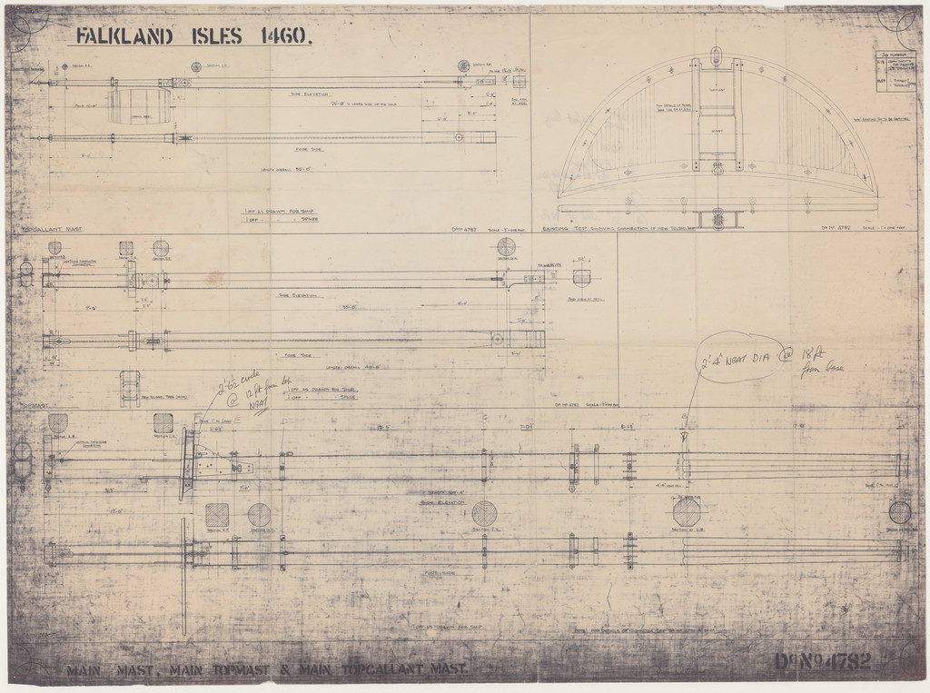 Ship Plan from the Vosper refit of Discovery in 1923. DUNIH 2022.20.4