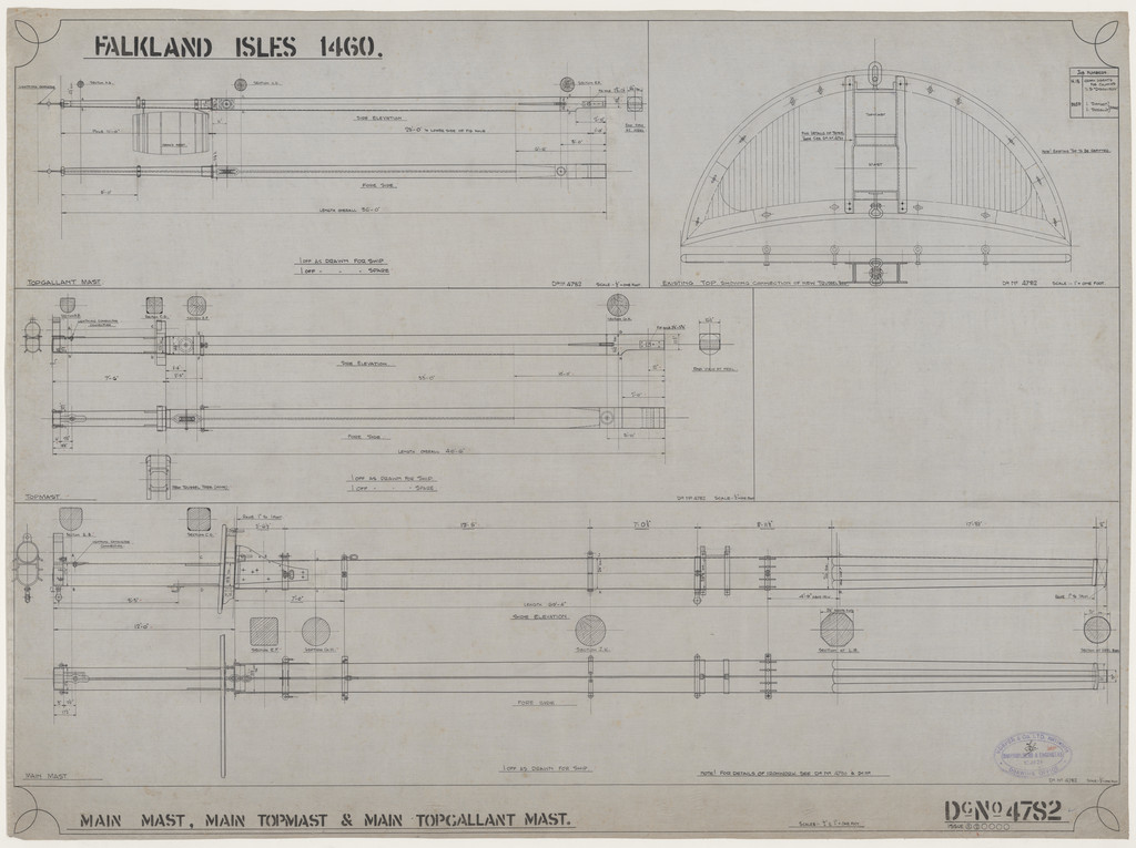 Ship Plan from the Vosper refit of Discovery in 1923. DUNIH 2022.19.30