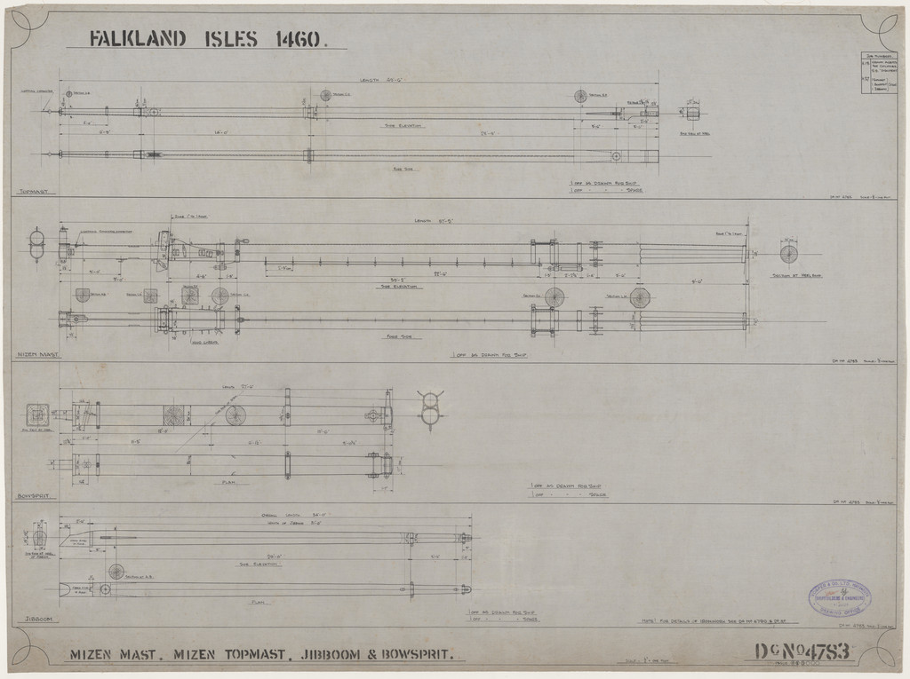 Ship Plan from the Vosper refit of Discovery in 1923. DUNIH 2022.19.31