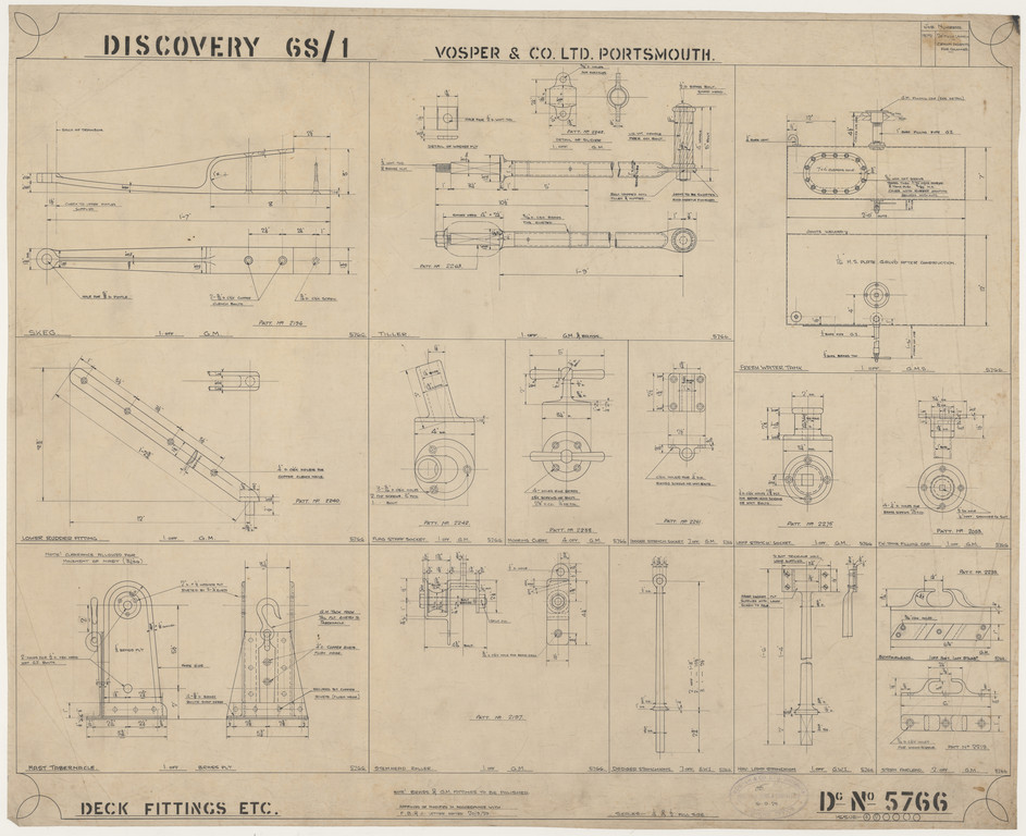 Ship Plan from the Vosper refit of Discovery in 1923. DUNIH 2022.19.89