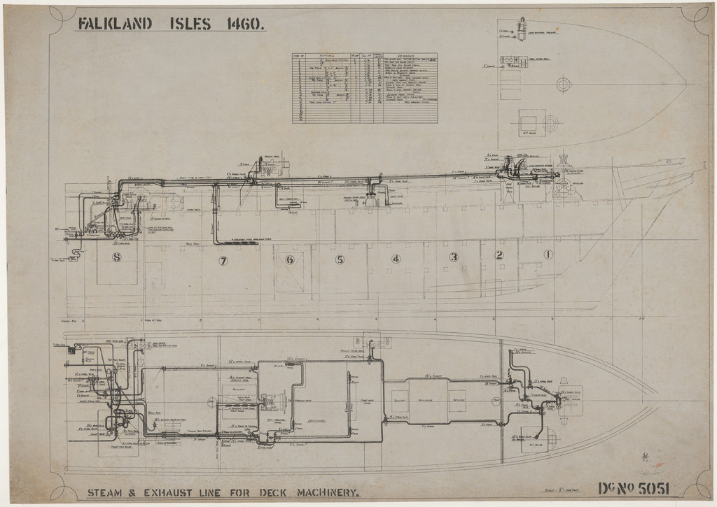 Ship Plan from the Vosper refit of Discovery in 1923. DUNIH 2022.19.73