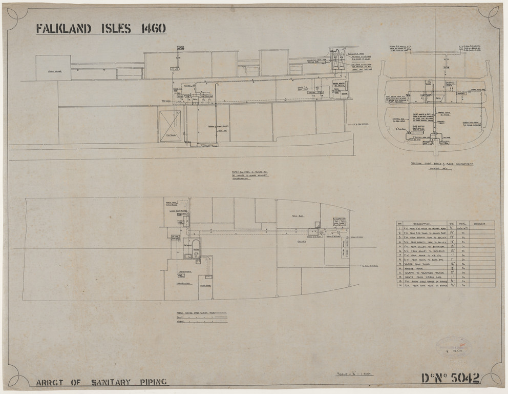 Ship Plan from the Vosper refit of Discovery in 1923. DUNIH 2022.19.71