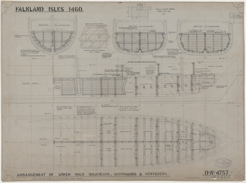 Ship Plan from the Vosper refit of Discovery in 1923. DUNIH 2022.19.9