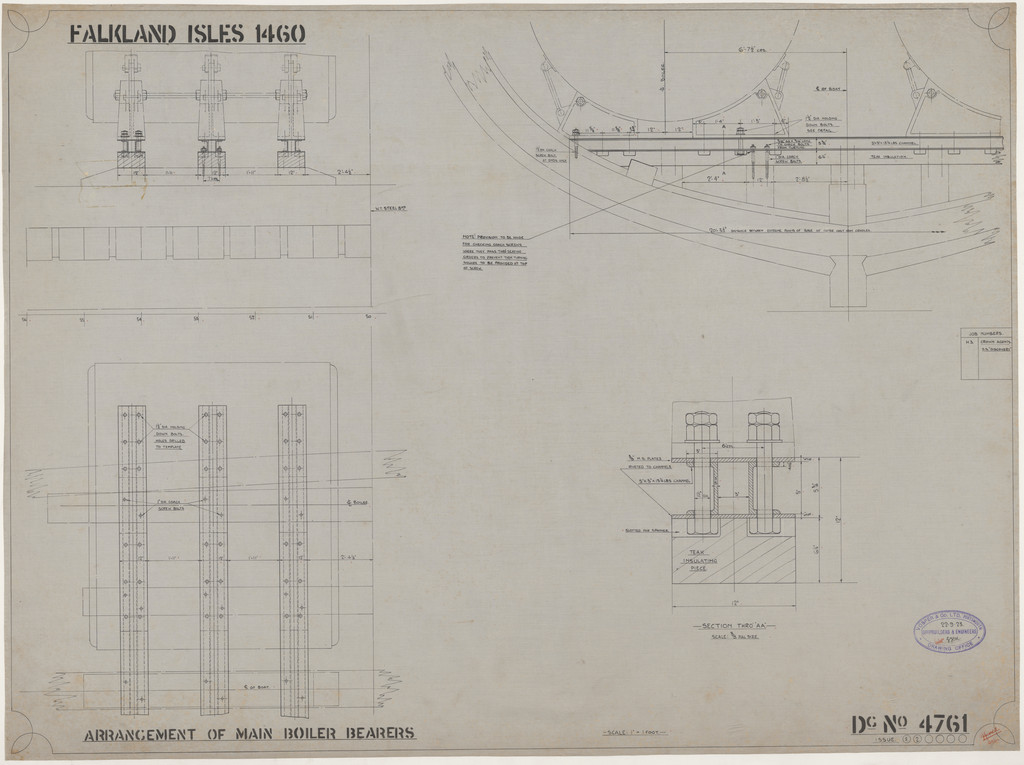Ship Plan from the Vosper refit of Discovery in 1923. DUNIH 2022.19.13