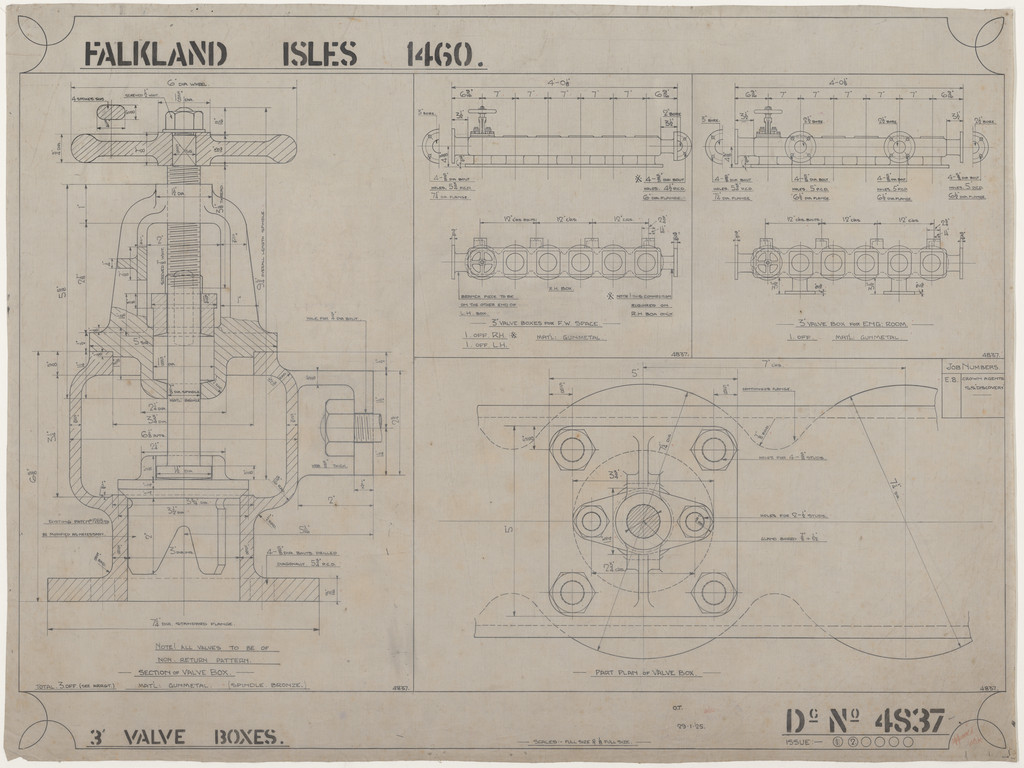 Ship Plan from the Vosper refit of Discovery in 1923. DUNIH 2022.19.61