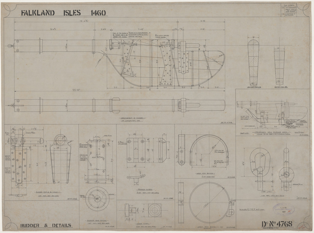 Ship Plan from the Vosper refit of Discovery in 1923. DUNIH 2022.19.18