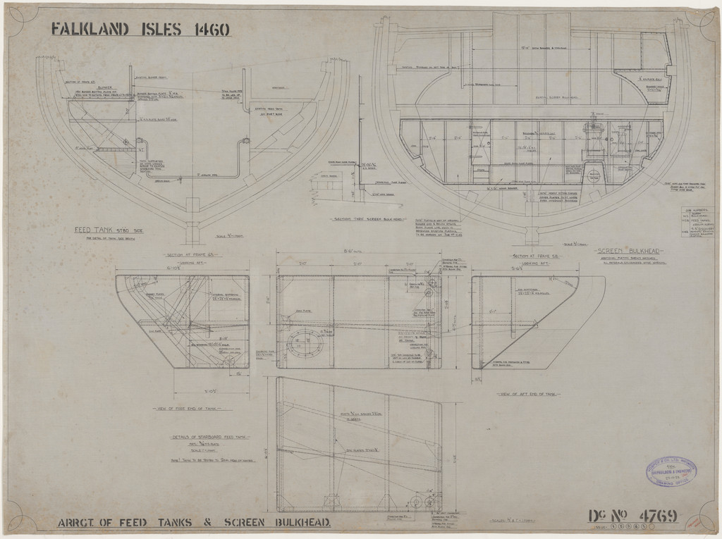 Ship Plan from the Vosper refit of Discovery in 1923. DUNIH 2022.19.19