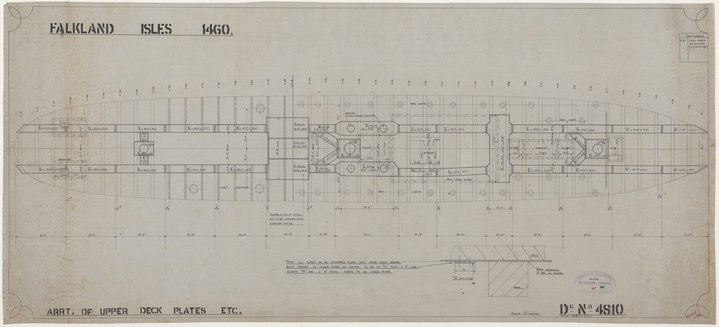 Ship Plan from the Vosper refit of Discovery in 1923. DUNIH 2022.19.52